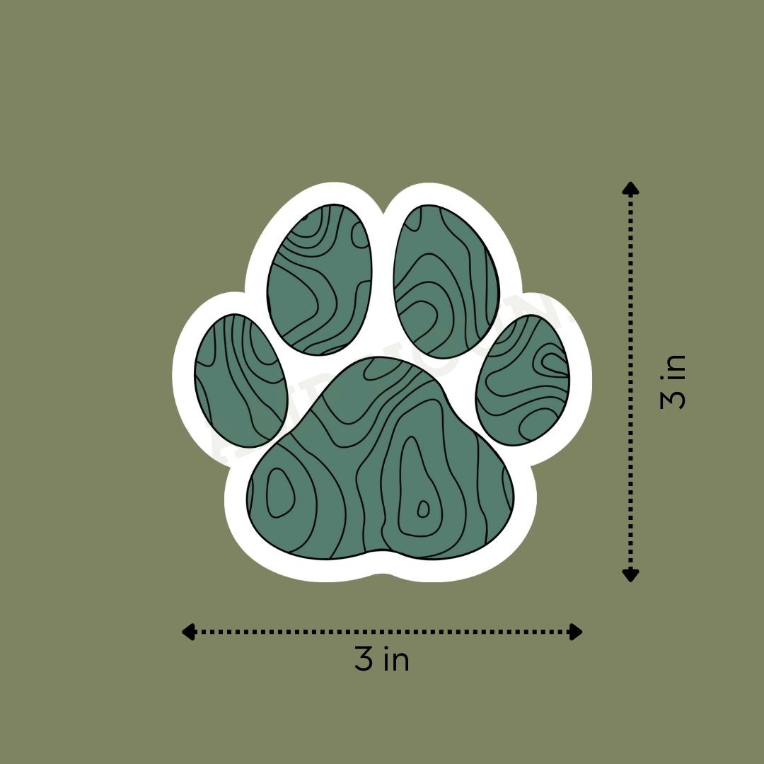 Topographic Paw Sticker