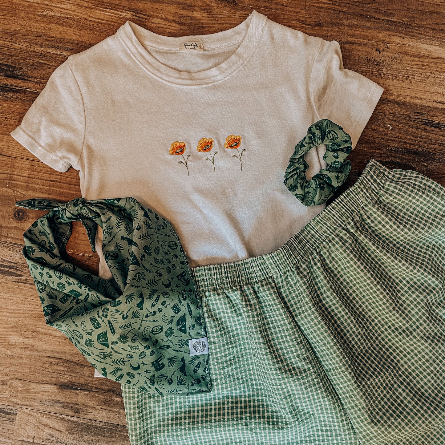 Green Gingham Shorts - XL