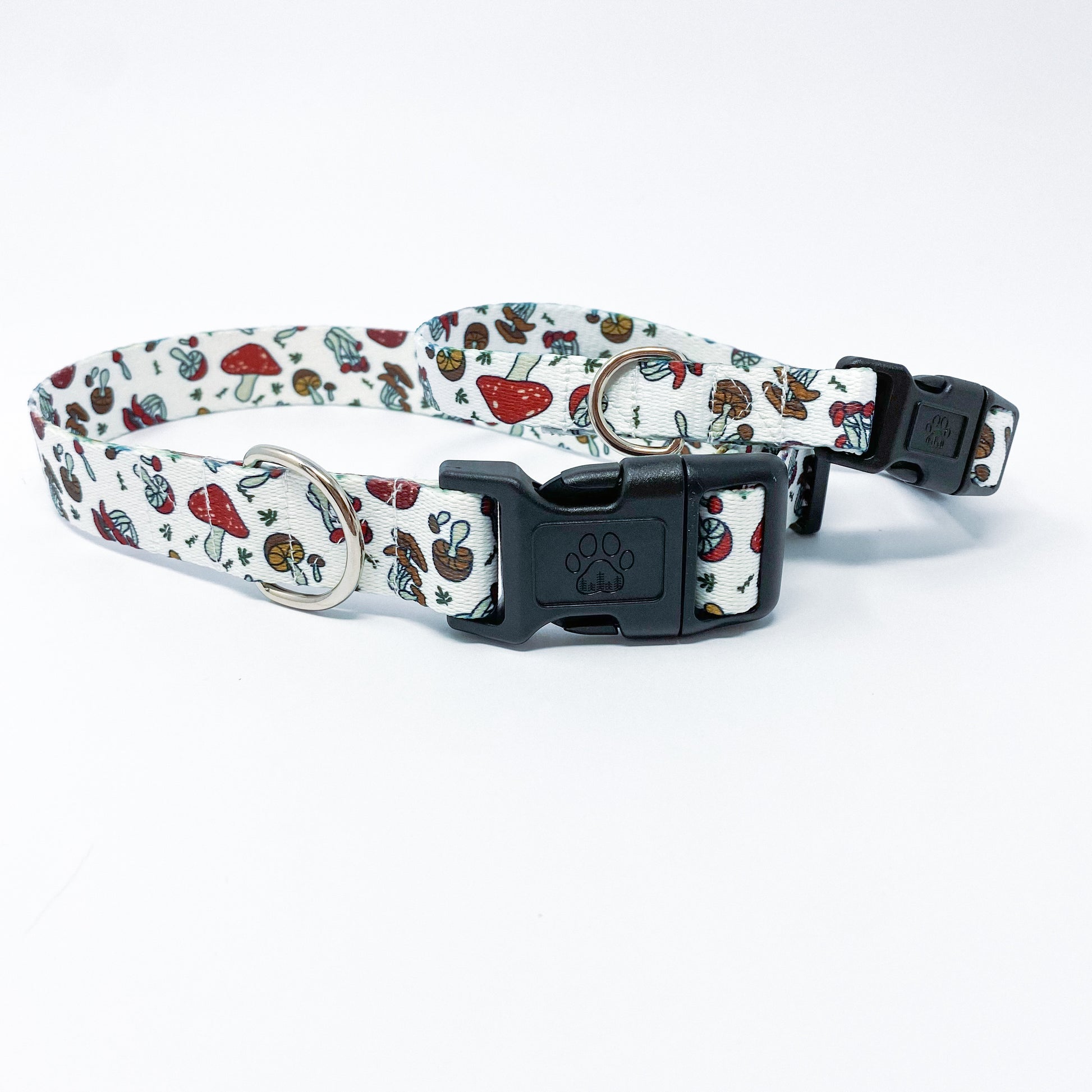 Mushroom print granola outdoorsy cottagecore dog collar