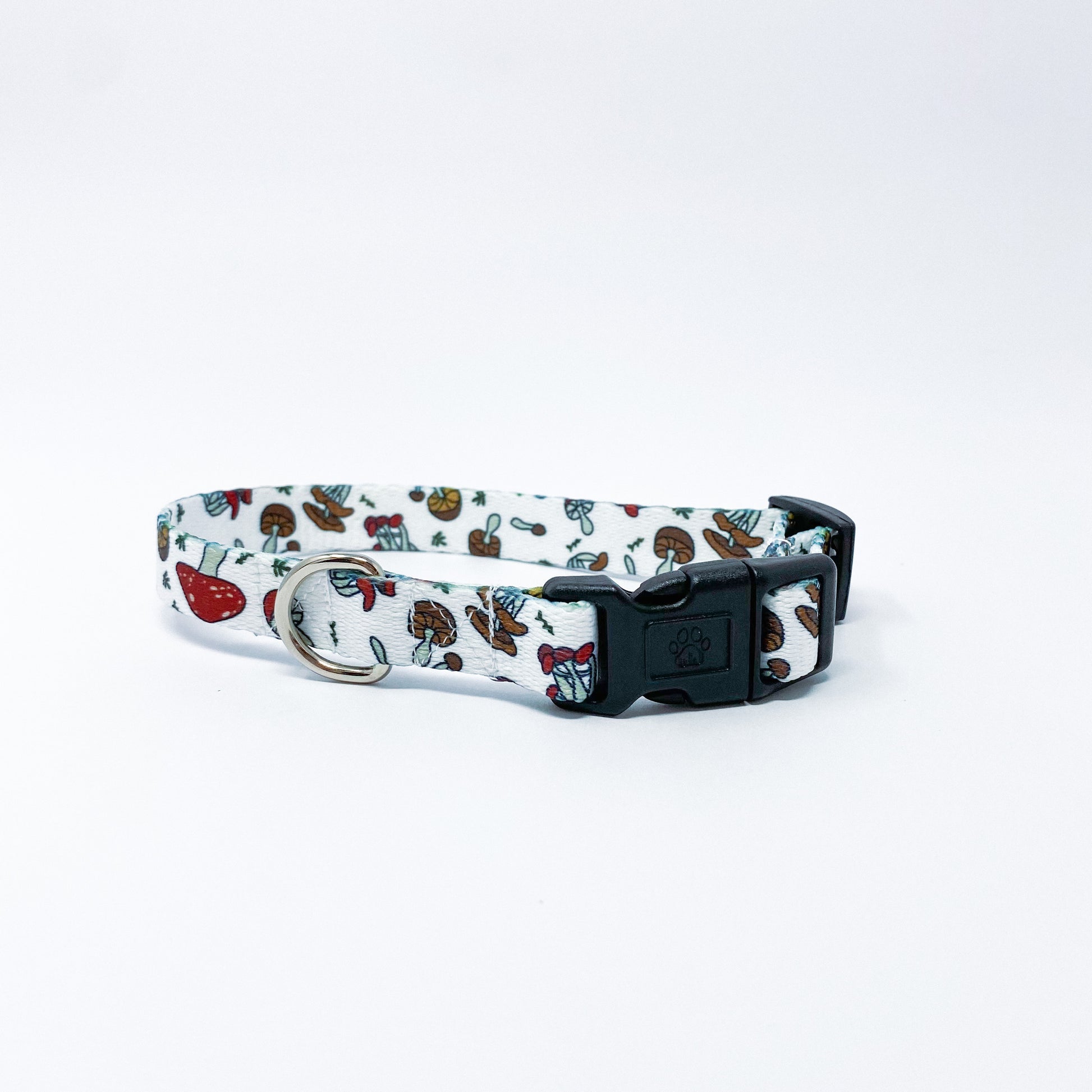 Mushroom print granola outdoorsy cottagecore dog collar