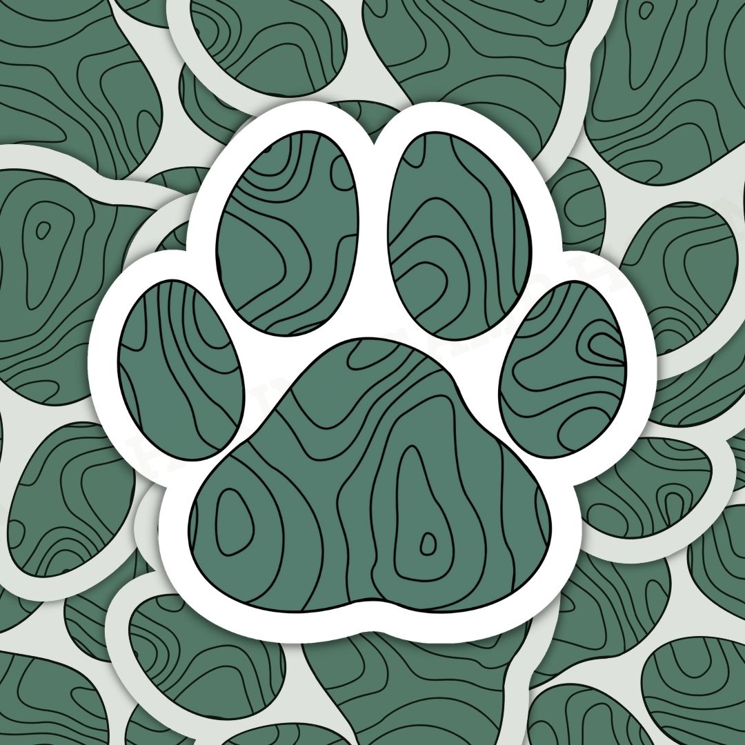 Topographic Paw Sticker