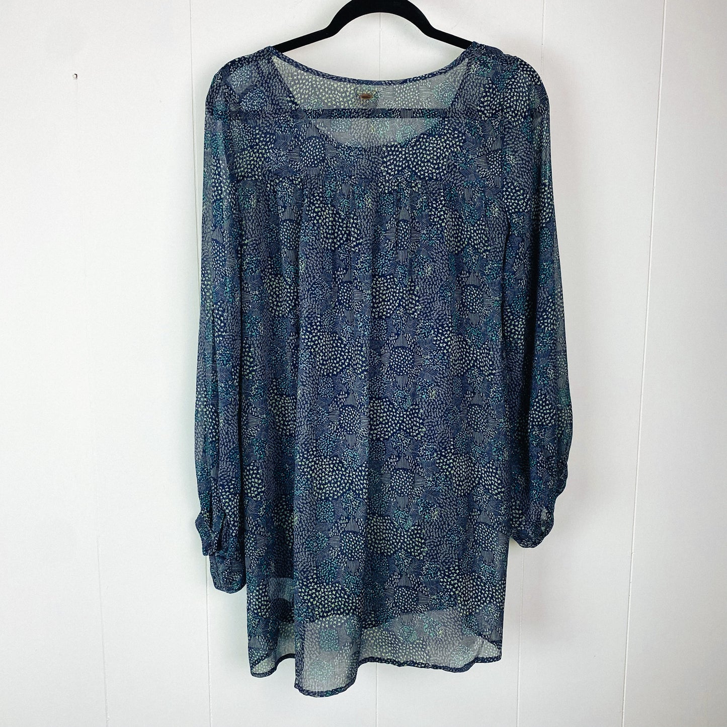 Blue Patterned Flowy Dress + Romper - L