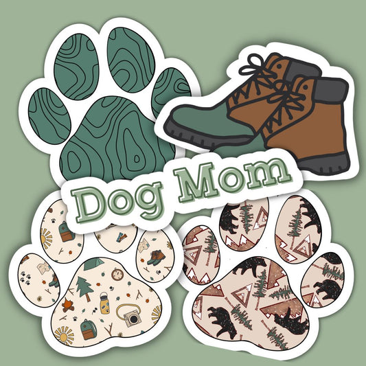 The Outdoorsy Dog Mom Sticker Pack