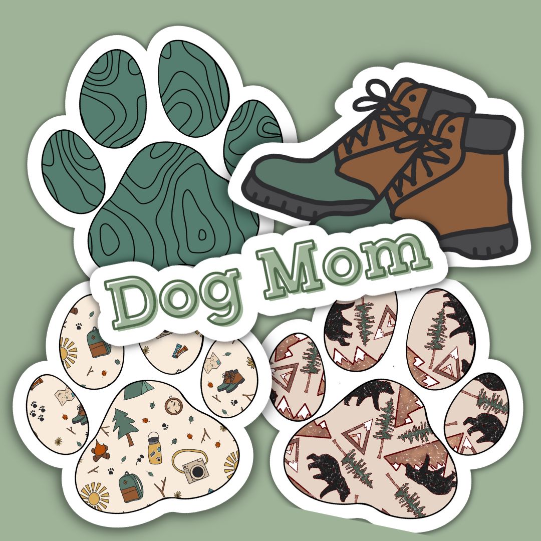 The Outdoorsy Dog Mom Sticker Pack
