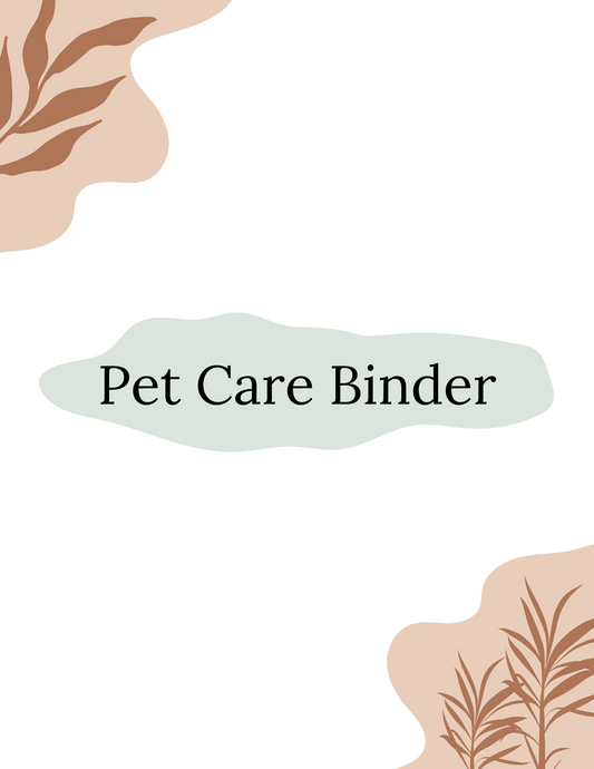 Boho Pet Care Binder Printable
