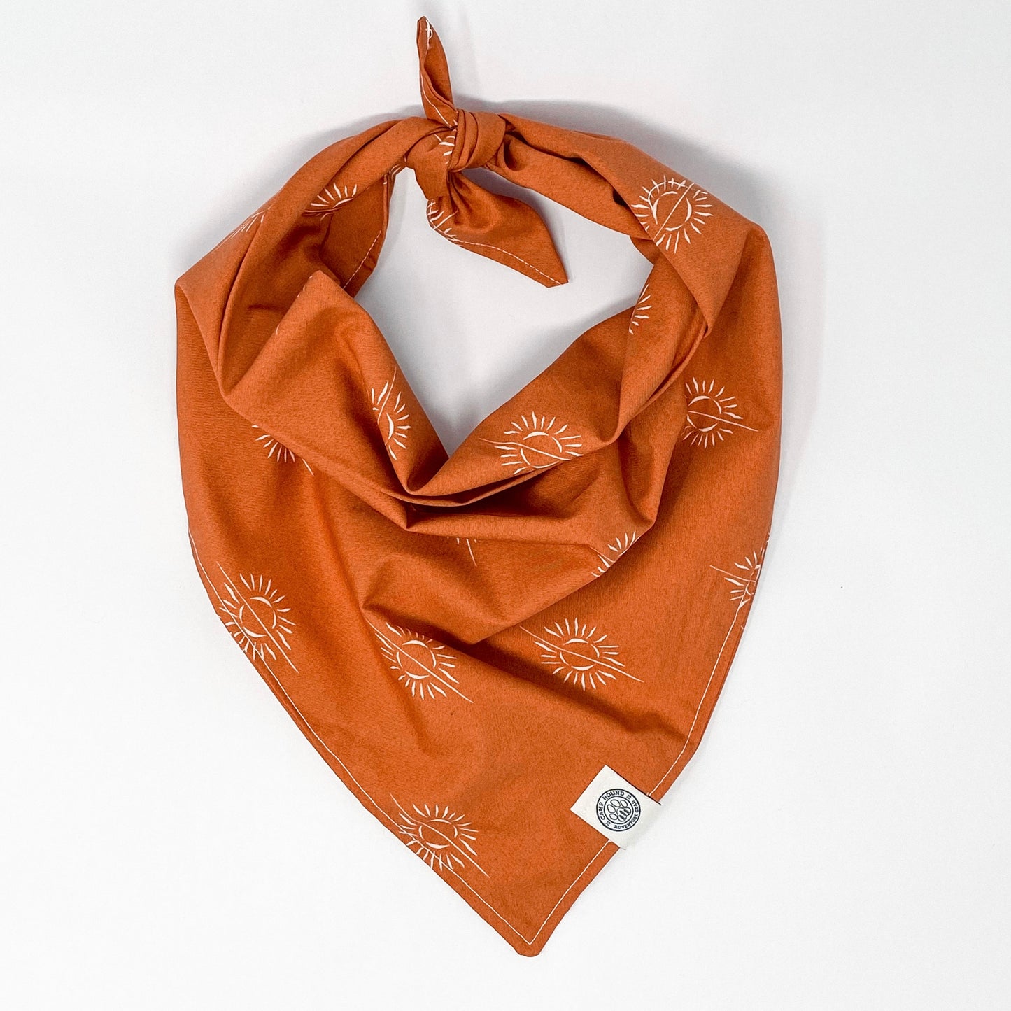 Orange desert sun boho tie dog bandana