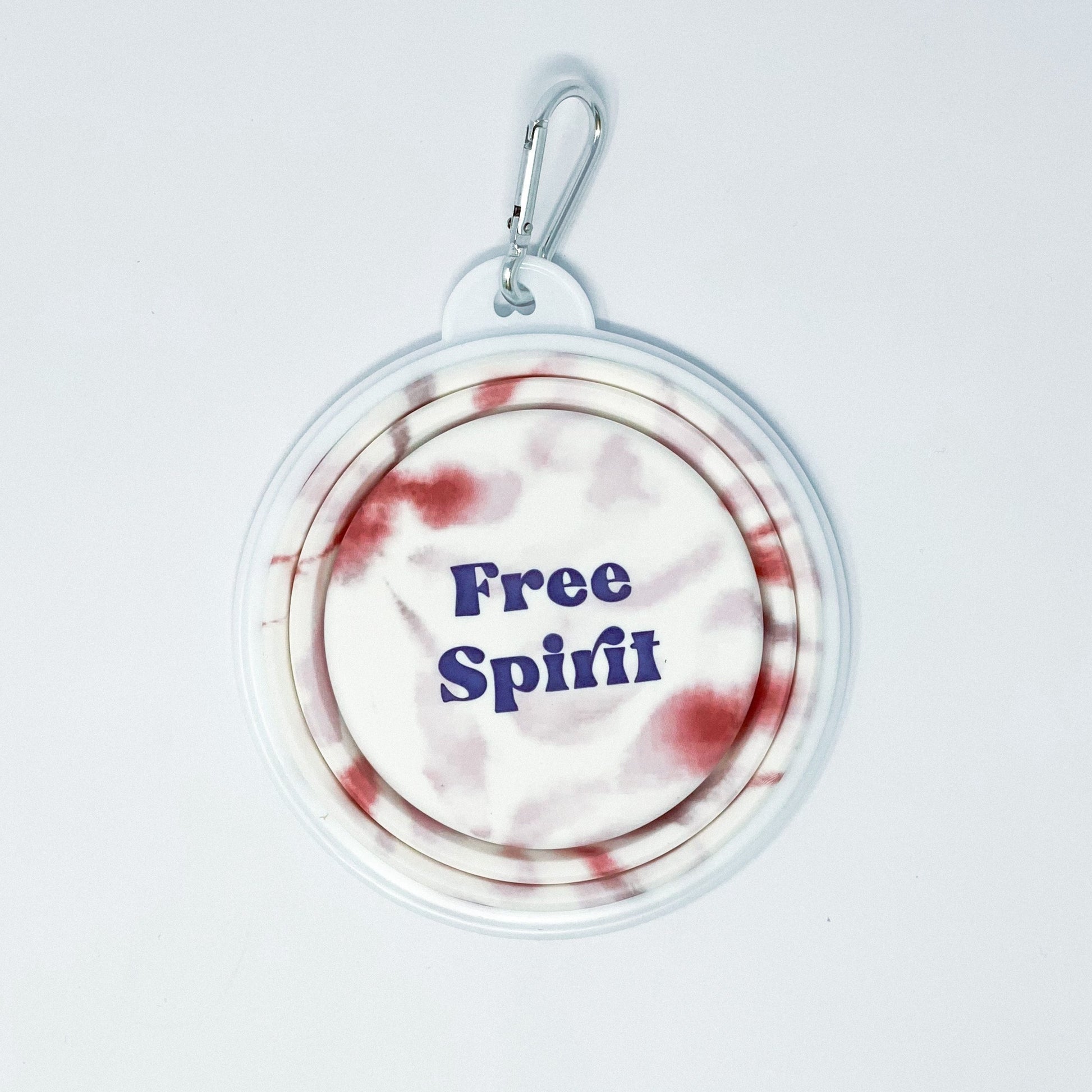 Free Spirit tie dye collapsible silicone dog travel bowl